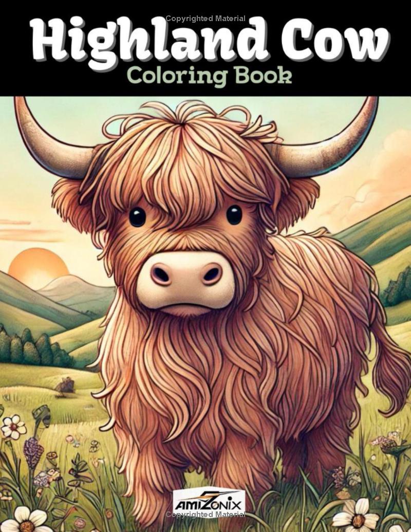 Highland Cow Coloring Book